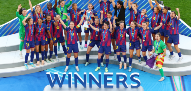سيدات برشلونة يكتسحن ليون برباعية تاريخية ويتوجن بلقب دوري أبطال أوروبا