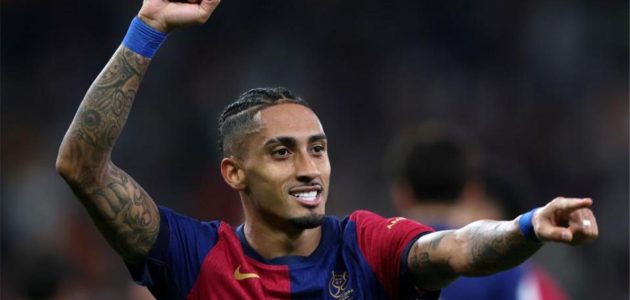 بصاروخية لا تصد.. رافينها يفتتح التسجيل لبرشلونة في شباك ريال بيتيس بالدوري الإسباني