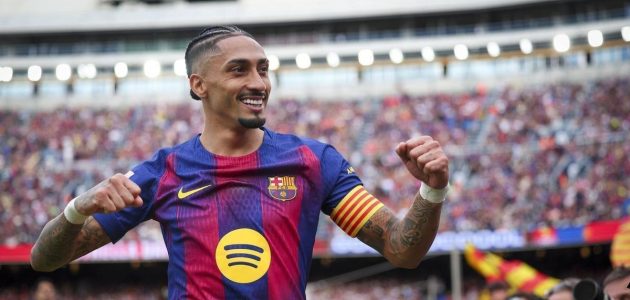 رافينها يتوهج بـ «ثنائية».. برشلونة يضرب شباك ريال بيتيس في ليلة تألق البرازيلي بالكامب نو